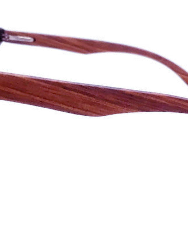 Real Walnut Wood Club Style Sunglasses, Polarized Lenses