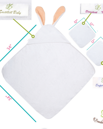 Amber Bunny Hooded Towel & 2 Washcloths