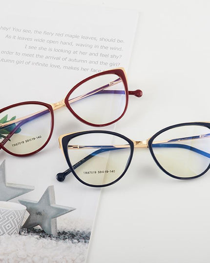 EP Cat eye anti-blue light flat lens European and American glasses TR