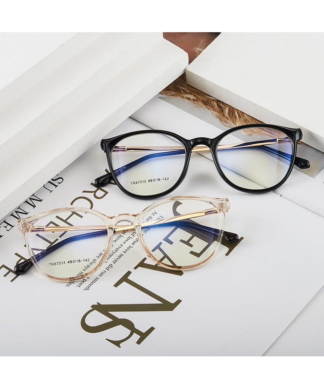 EP Anti-blue glasses European and American flat mirror cat eye glasses
