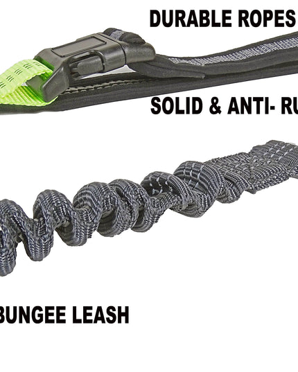 Dog Leash, Black 3 Pockets Waist Belt