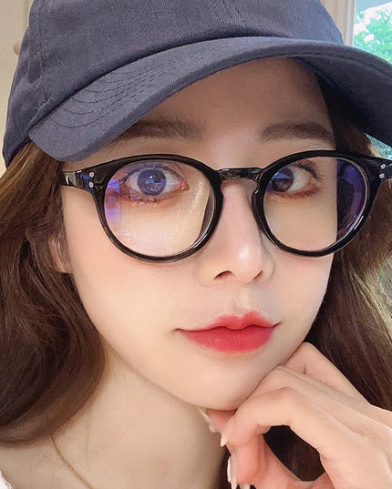 EP Big frame round glasses frame web celebrity anti blue light glasses