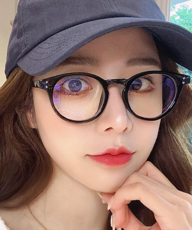 EP Big frame round glasses frame web celebrity anti blue light glasses