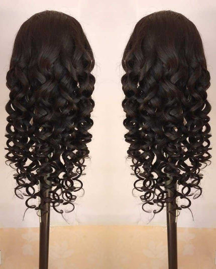 180% Density Full 4x4 Transparent Lace Front Loose Wave Human Hair Wig