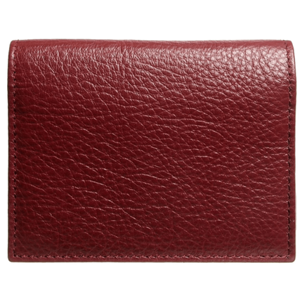 Grained Calf Leather Card Wallet Rosewood