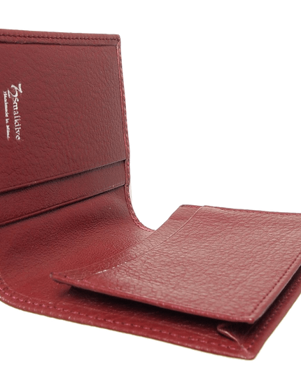 Grained Calf Leather Card Wallet Rosewood