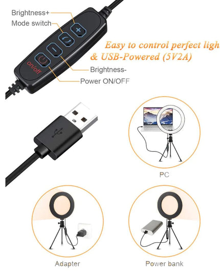 10" Table Top Selfie LED Lamp