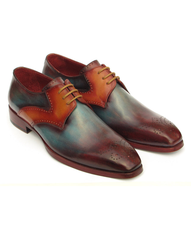 Paul Parkman Men's Multi-color Medallion Toe Derby Shoes (ID#6584-MIX)