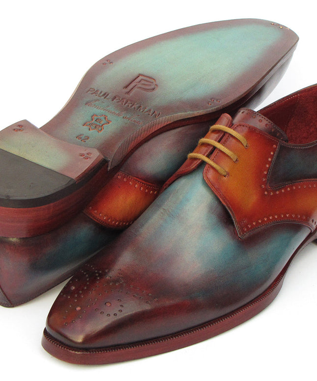 Paul Parkman Men's Multi-color Medallion Toe Derby Shoes (ID#6584-MIX)