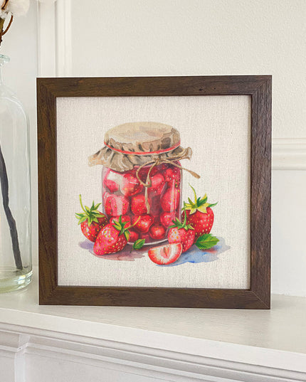 Preserved Strawberries - Summer Framed Sign