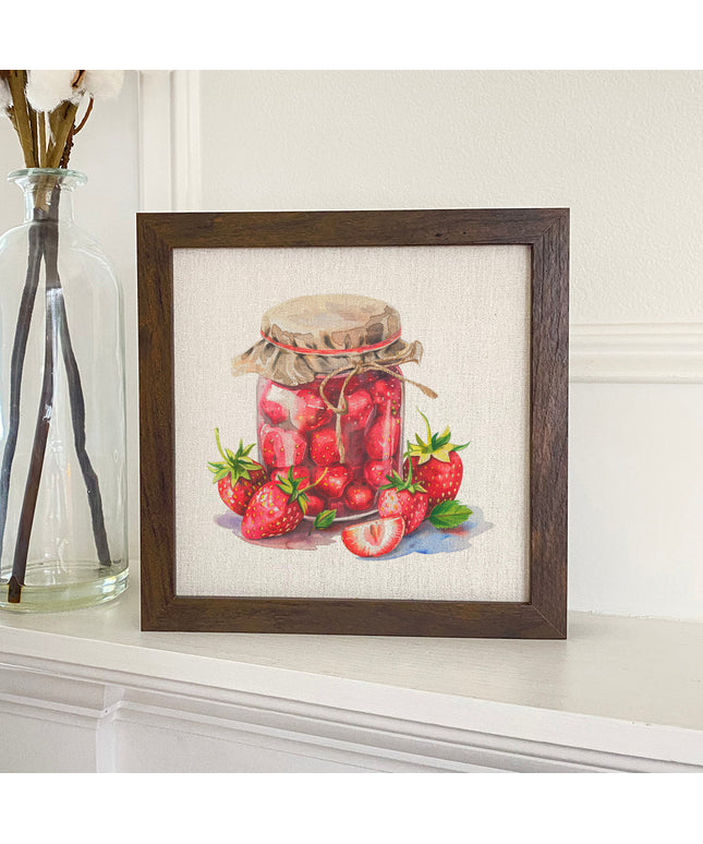 Preserved Strawberries - Summer Framed Sign