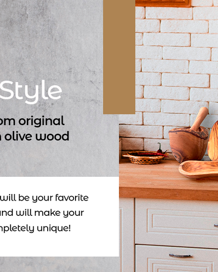 Olive Wood Rustic Mortar and Pestle