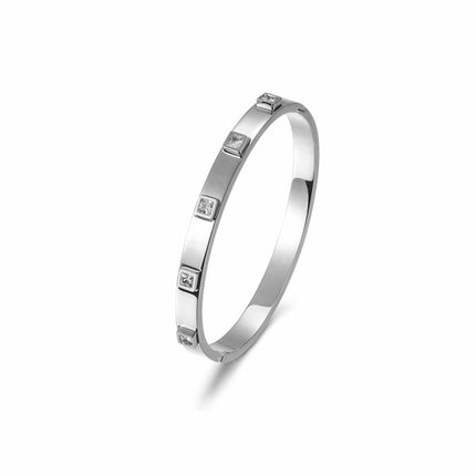 Metal Stone Hinged Bangle