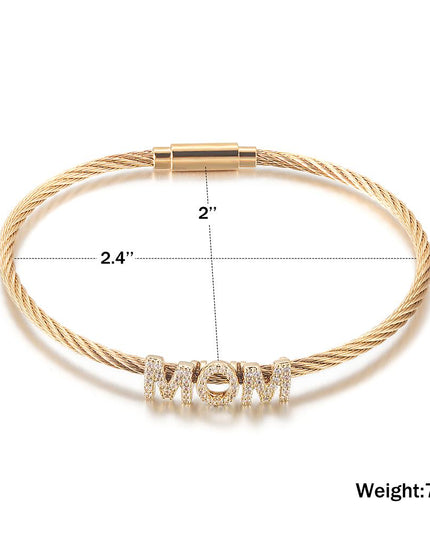 "Mom" Pavé Bracelet