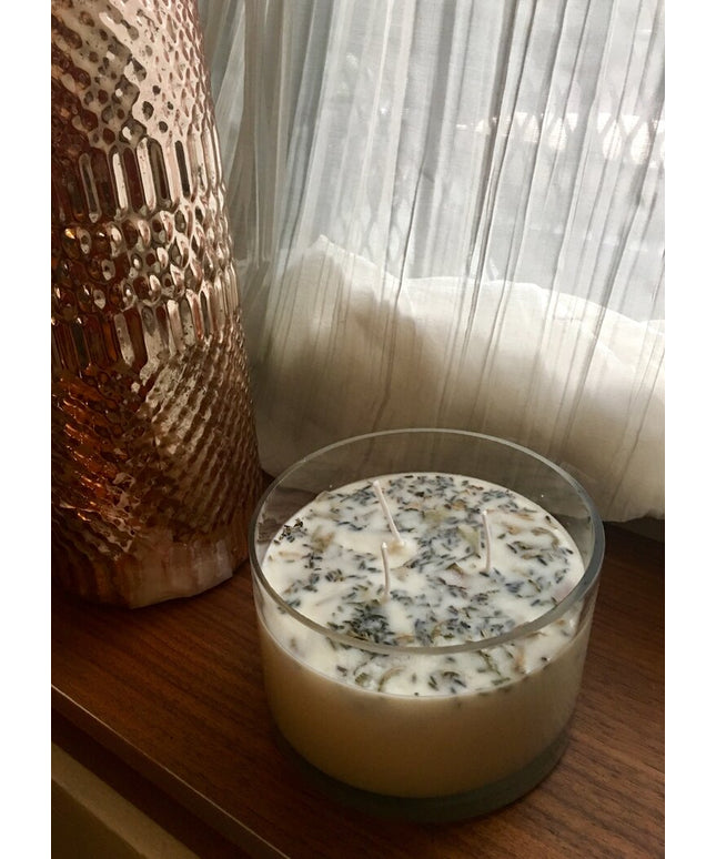 Lavender + White Sage Aromatherapy 3 Wick Large Soy Wax Candle