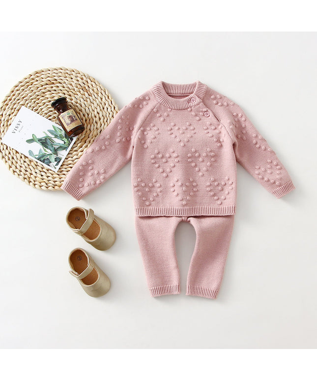 KnitNest™ – Knitted Baby Sweater & Pants Set