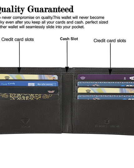 Mens RFID Bifold Wallet | Leather Wallets For Men | RFID Blocking |