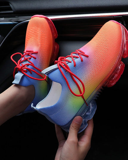 Fashion Mesh Cozy Running Sport Shoes Women Lace Up Sneakers