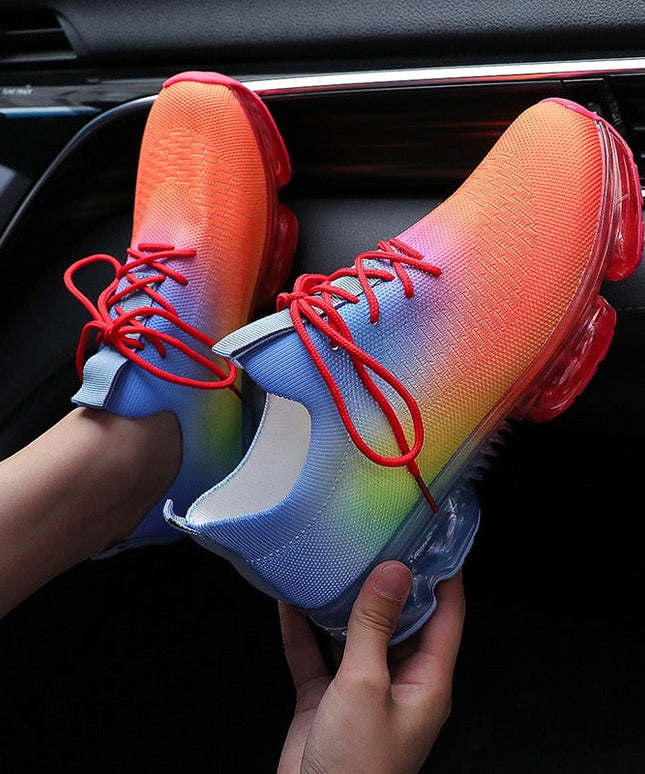 Fashion Mesh Cozy Running Sport Shoes Women Lace Up Sneakers