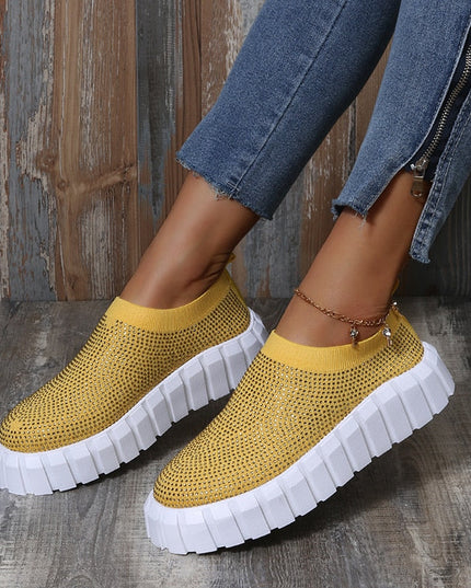 2022 Bling Bling Female Mesh Platform Vulcanized Shoes