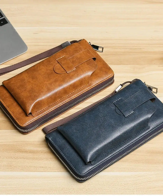 Cowhide Long Wallets Fashion Large Capacity Soft Leather Coin Purse