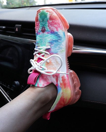 Fashion Mesh Cozy Running Sport Shoes Women Lace Up Sneakers