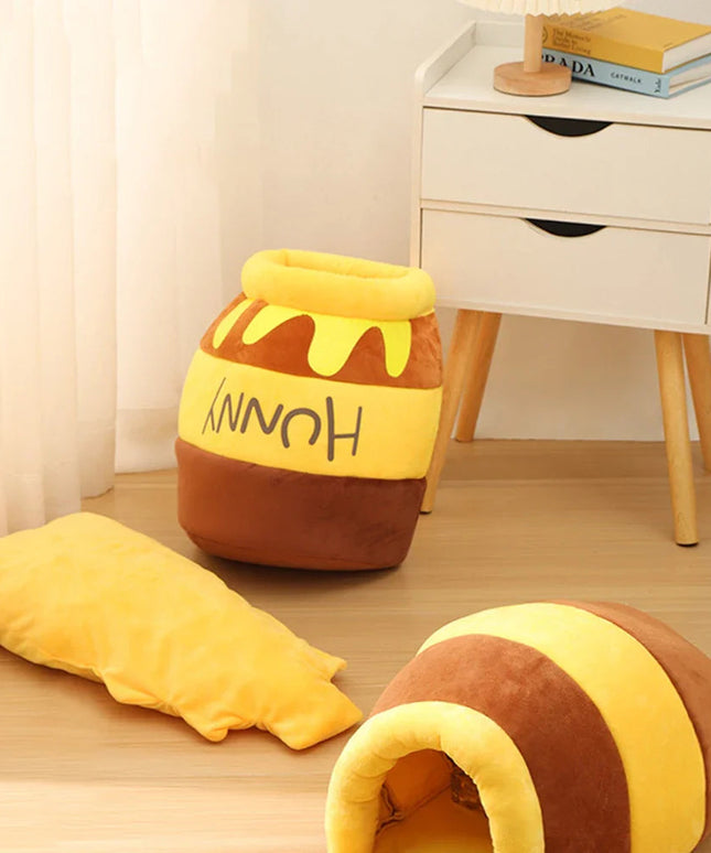 Adorable Honey Jar Theme Cat Bed