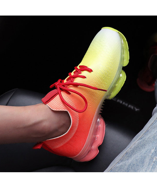 Fashion Mesh Cozy Running Sport Shoes Women Lace Up Sneakers