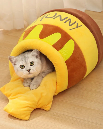 Adorable Honey Jar Theme Cat Bed