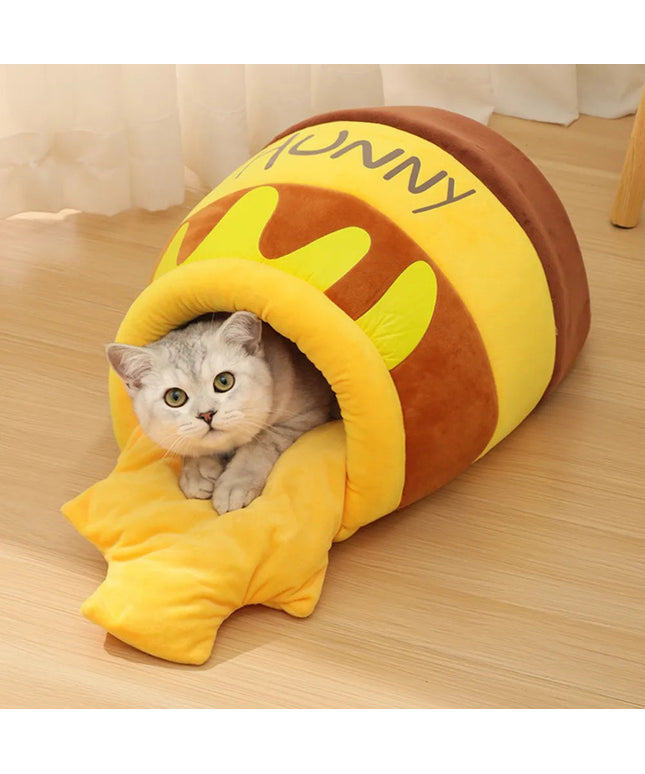 Adorable Honey Jar Theme Cat Bed