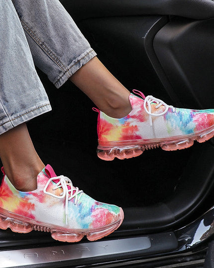 Fashion Mesh Cozy Running Sport Shoes Women Lace Up Sneakers