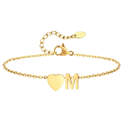 Women Heart Initial Stainless Steel Personalized Anklet Bracelets