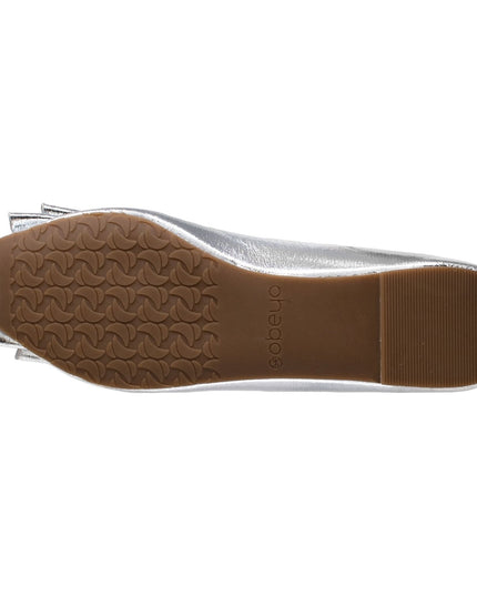 Metallic Bow Pointed Toe Ballet Flat