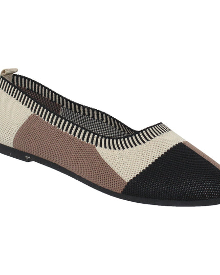 SOBEYO Women's Ballet Flats Sweater Soft Rubber Sole Slip On Casual