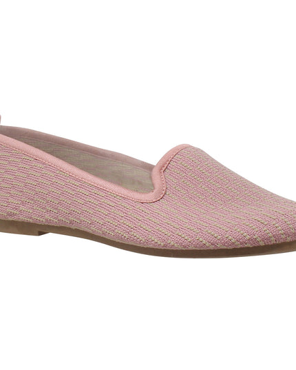 SOBEYO Women's Ballet Flats Sweater Soft Rubber Sole Shoes Pink Suede
