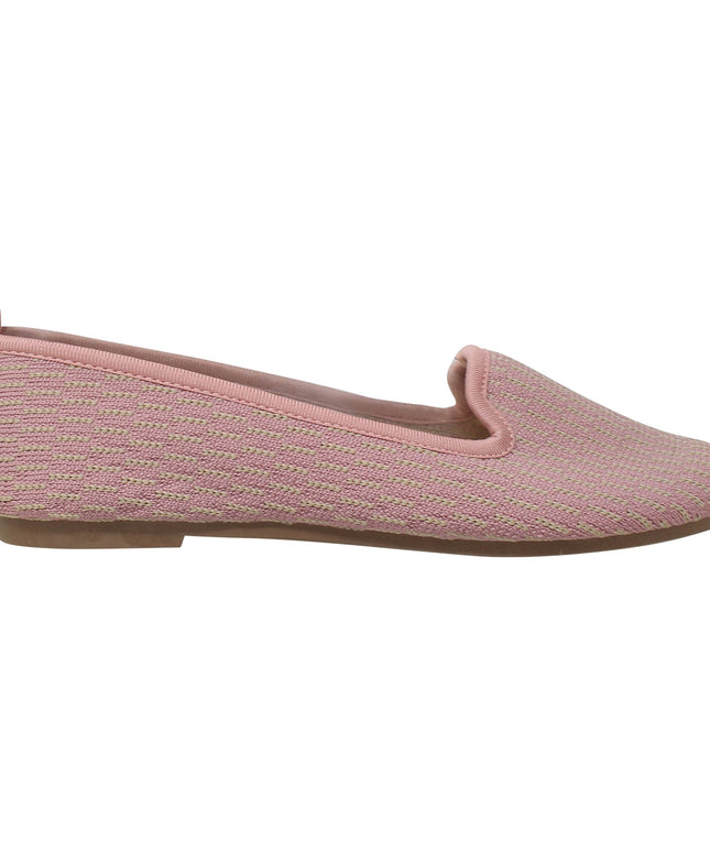 SOBEYO Women's Ballet Flats Sweater Soft Rubber Sole Shoes Pink Suede