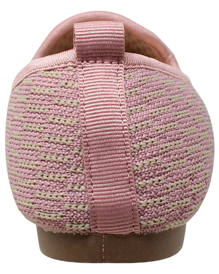 SOBEYO Women's Ballet Flats Sweater Soft Rubber Sole Shoes Pink Suede