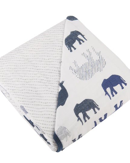 Blue Elephants and Spotted Wave Newcastle Blanket
