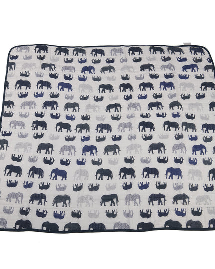 Blue Elephants and Spotted Wave Newcastle Blanket