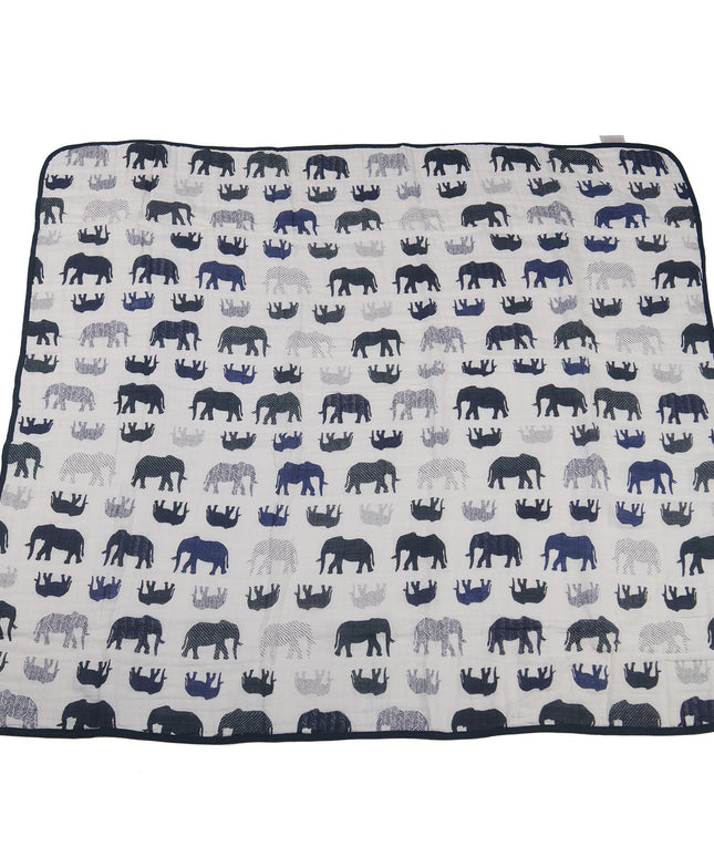 Blue Elephants and Spotted Wave Newcastle Blanket