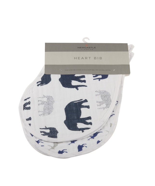 In The Wild Elephant Cotton Burp Cloth Bib 2PK