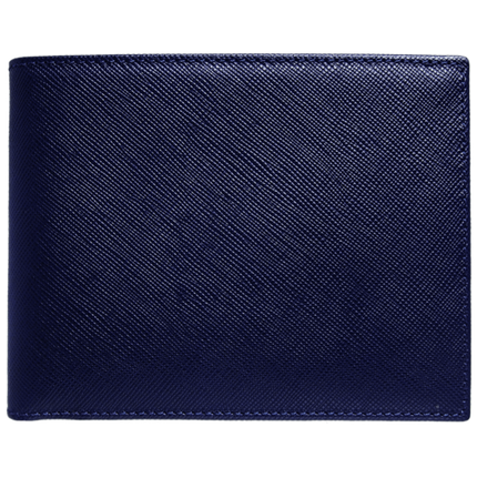 8 Credit Card Saffiano Billfold Navy Blue