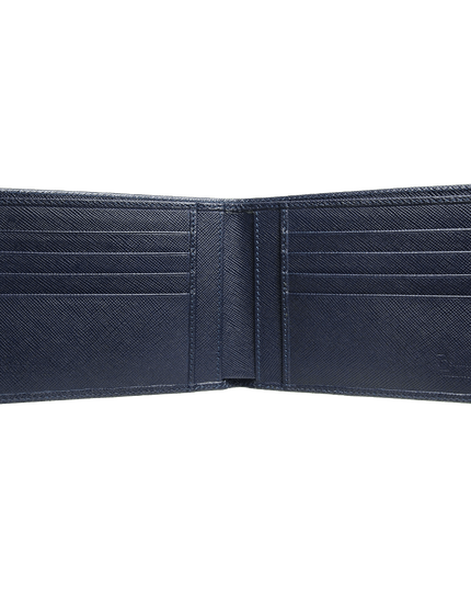 8 Credit Card Saffiano Billfold Navy Blue