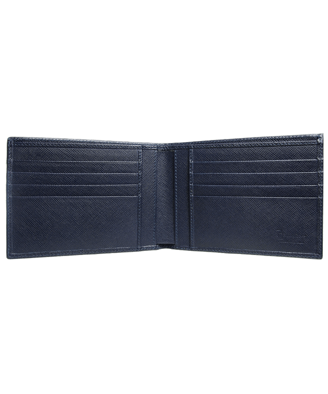 8 Credit Card Saffiano Billfold Navy Blue
