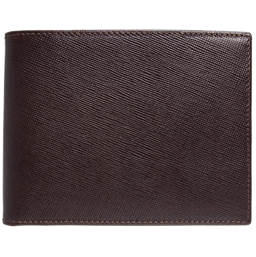 8 Credit Card Saffiano Billfold Brown