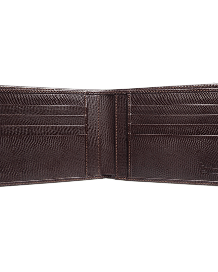 8 Credit Card Saffiano Billfold Brown