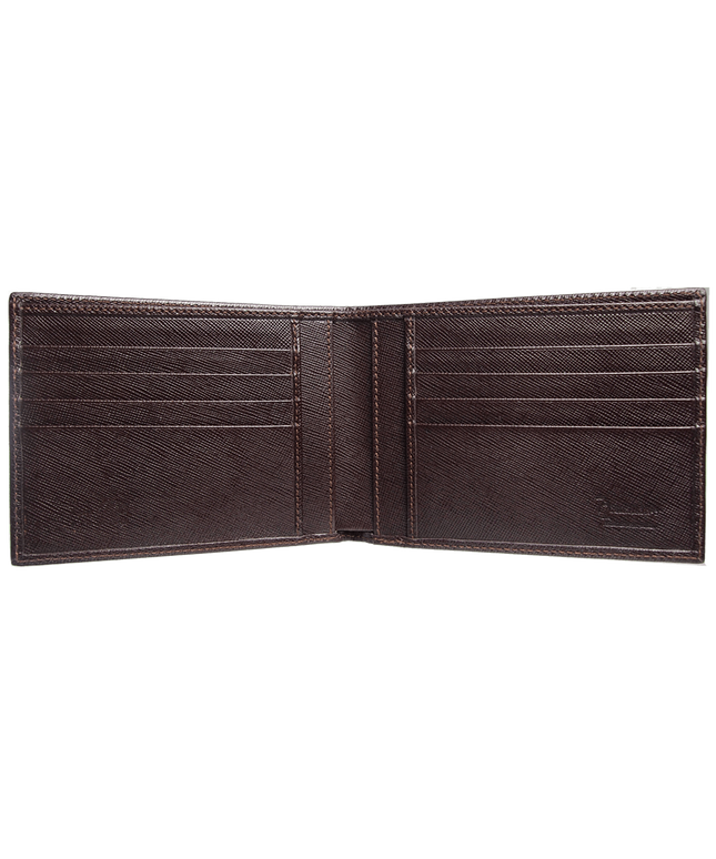 8 Credit Card Saffiano Billfold Brown