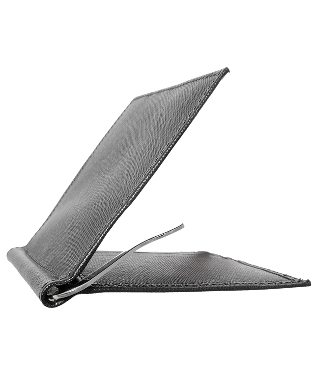 Navy Saffiano Money Clip 6 Card Slots