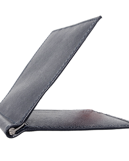 Navy Saffiano Money Clip 6 Card Slots