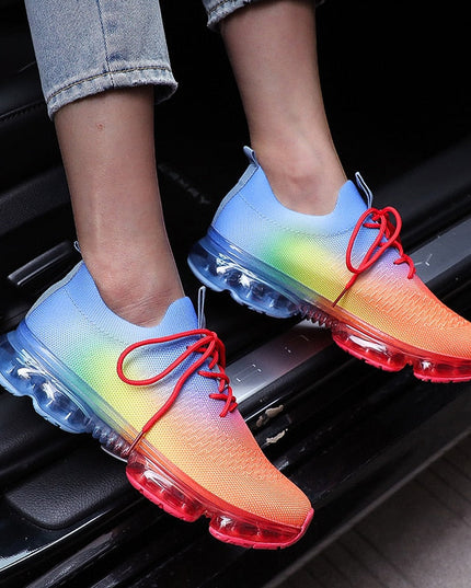 Fashion Mesh Cozy Running Sport Shoes Women Lace Up Sneakers